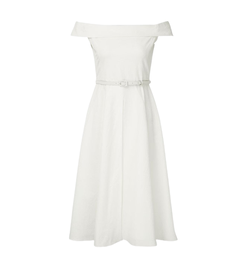 KATRINA OFF SHOULDER MIDI DRESS (IVORY)