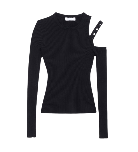 RIBBED SWEATER WITH CUT-OUT DETAILING