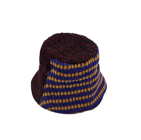 Burgundy pupple kint bucket hat