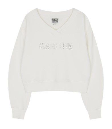 W HOTFIX LOGO SWEATSHIRT white