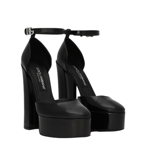 polished chunky-heel mules