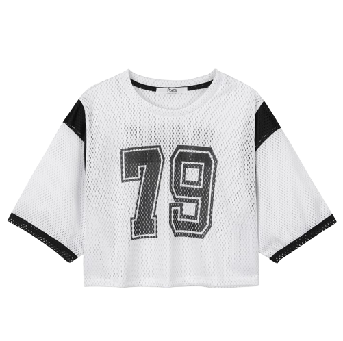 펀칭 트랙 크롭탑 화이트