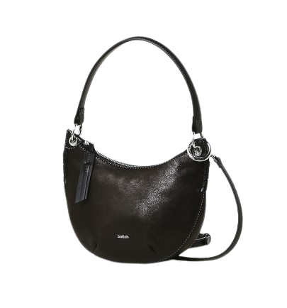 블랙 단색 양가죽 미니숄더백