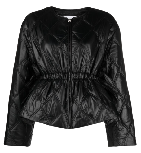 퀼팅 라운드 넥 재킷