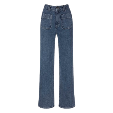 Patch Pocket Denim Straight Pants