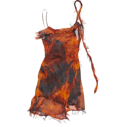 드레이프 스트랩 드레스