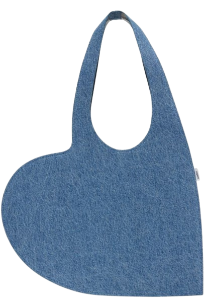 블루 데님 미니 하트 토트백