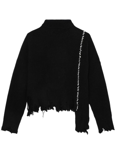 unfinished effect high neck jumper