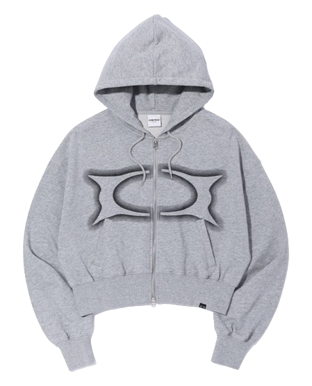 WORMHOLE LOGO CROP HOODIE ZIP-UP