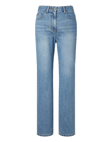 바쉬 블루 워싱 면 데님팬츠