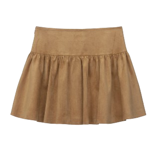 Sued Flare Skirt In Camel
