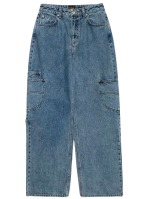 LEE 우먼 릴랙스드핏 카고 데님 팬츠 인디고