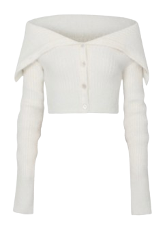 페인오어플레져 페탈 오프숄더 가디건