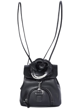Flower Corsage Mini Bagpack Black