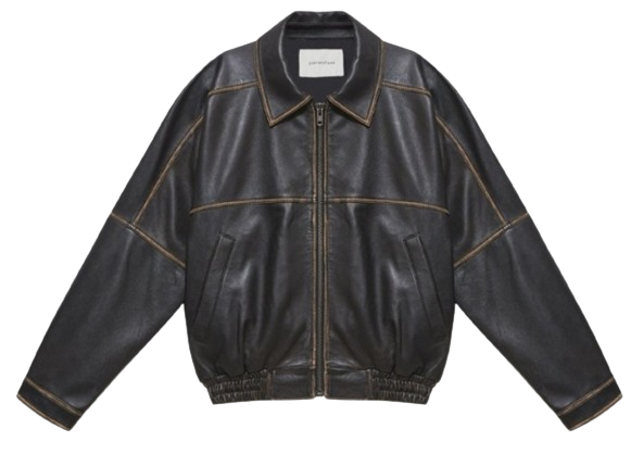 오버사이즈 빈티지 레더 블루종