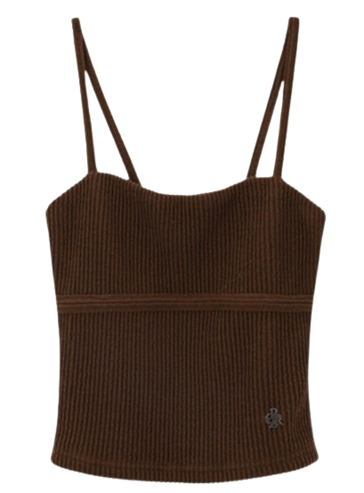 시티브리즈 뷔스티에 져지 탑_BROWN