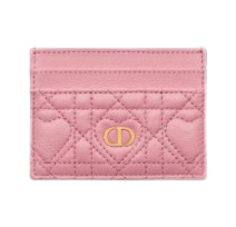 Dior Caro 5-슬롯 카드 지갑  멜로코톤 핑크 하트 까나쥬 송아지 가죽