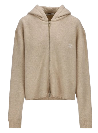 미우미우 집업 니트 후드 sabbia