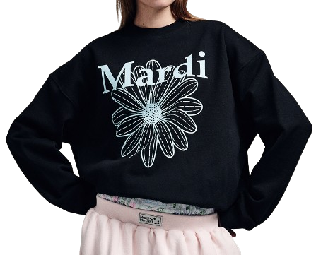 SWEATSHIRT FLOWERMARDI_BLACK SKY