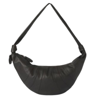 Lemaire Large Croissant Bag Soft Grained Leather Dark Chocolate