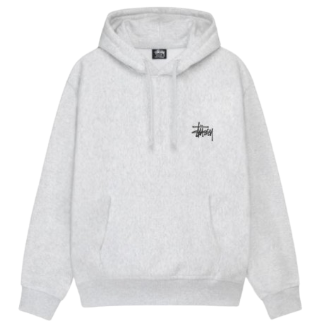 BASIC STUSSY HOODIE ASH HEATHER