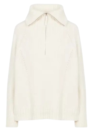BERENICE Oversized White Jumper With Trucker Neck 17ANNSOFIA6UMT