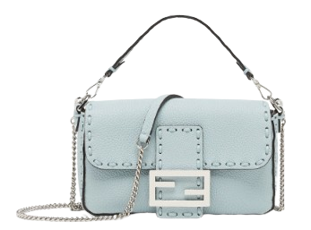 펜디 바게트 오버사이즈 탑 스티치 블루 셀러리아 백