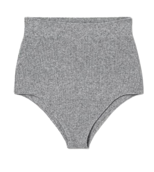 Women Super Fine Cashmere Silk Knit Shorts Grey