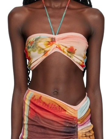 장 폴 고티에 여성 멀티컬러 더 스카프 튜브탑 232808F111006