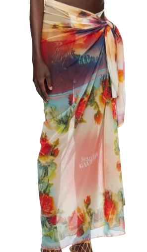 Jean Paul Gaultier Multicolor 'The Scarf' Midi Skirt