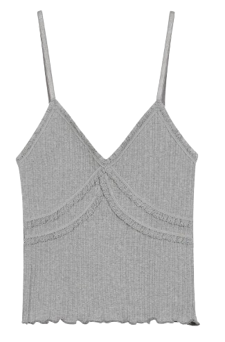 HETHERMENT double lace camisole (light grey)