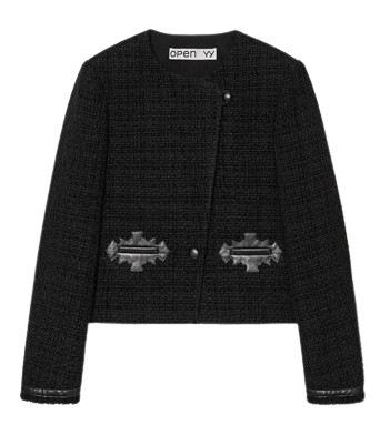 오픈와이와이 트위드 웨스턴 자켓 블랙