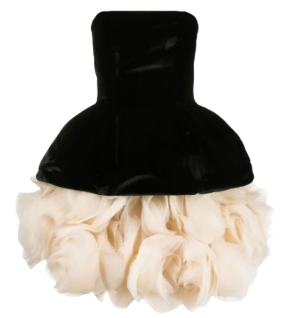 Ana Radu Petal-layer velvet mini dress