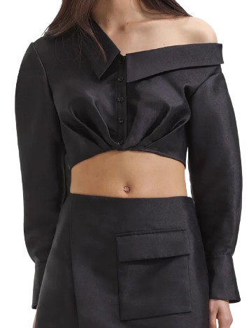 셀프 포트레이트 BLACK TAFFETA TOP