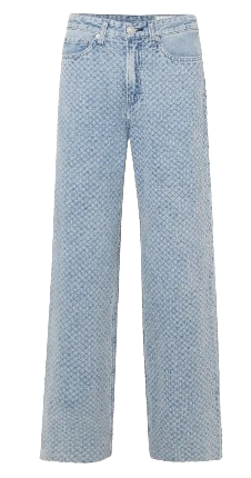 Logan distressed high-rise wide-leg jeans