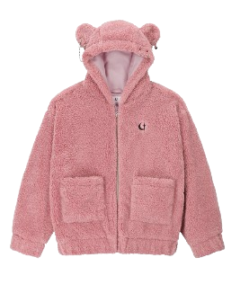 punk bear fleece jacket - PINK