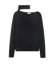 Shoulder cutting turtleneck sleeves (black)