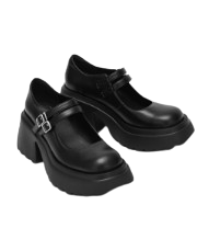 청키 힐 더블 스트랩 메리제인 슈즈