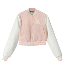 Atlantis Love Crop Varsity Jacket PINK
