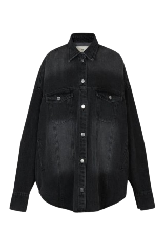 Hackney Oversized Denim Jacket (Black)