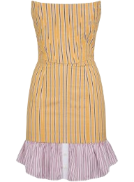 striped flared minidress