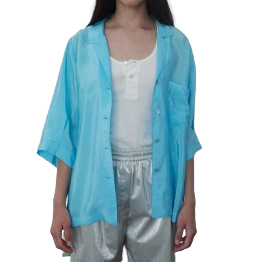 The First SILK Shirt Blue_F232ST03