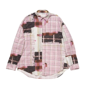 핑크 프린트 셔츠