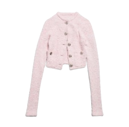 여성 크롭 가디건 핑크