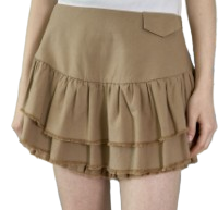 The Double Layer Beige Short Pants_F242PT04