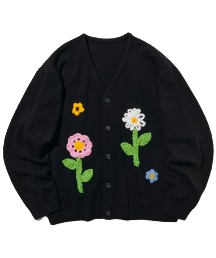 ROCHET GARDEN CARDIGAN BLACK