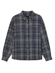 남성 코튼린넨 원포켓 체크 긴팔 셔츠(B242SH350P)