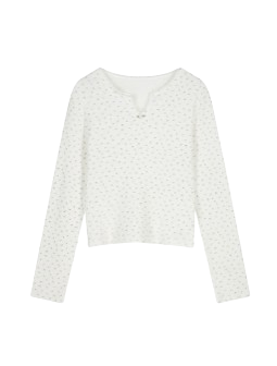 FLORAL WAFFLE T-SHIRT (IVORY)