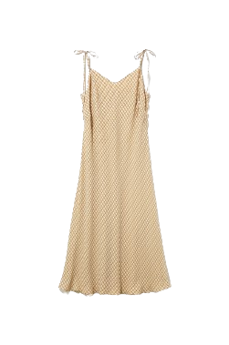 HILLIER Bias cut slip one piece (Beige check)