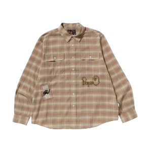 BAPE x Sean Wotherspoon Embroidery Check Shirt Beige